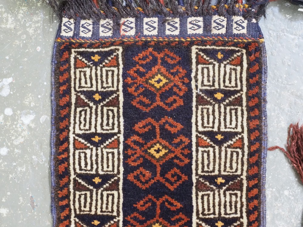 ANTIQUE AFGHAN TAIMANI BALUCH ANIMAL TRAPPING COMPLETE WITH ORIGINAL TASSELS, CIRCA 1900/20. View IV