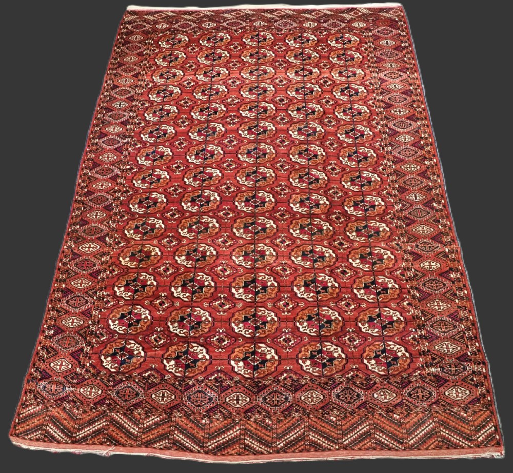 ANTIQUE TEKKE TURKMEN MAIN CARPET, SUPERB COLOUR & WOOL, CIRCA 1880. View II