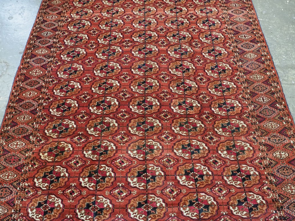 ANTIQUE TEKKE TURKMEN MAIN CARPET, SUPERB COLOUR & WOOL, CIRCA 1880. View IV