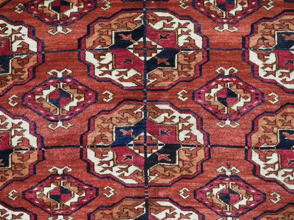 ANTIQUE TEKKE TURKMEN MAIN CARPET, SUPERB COLOUR & WOOL, CIRCA 1880. View IX
