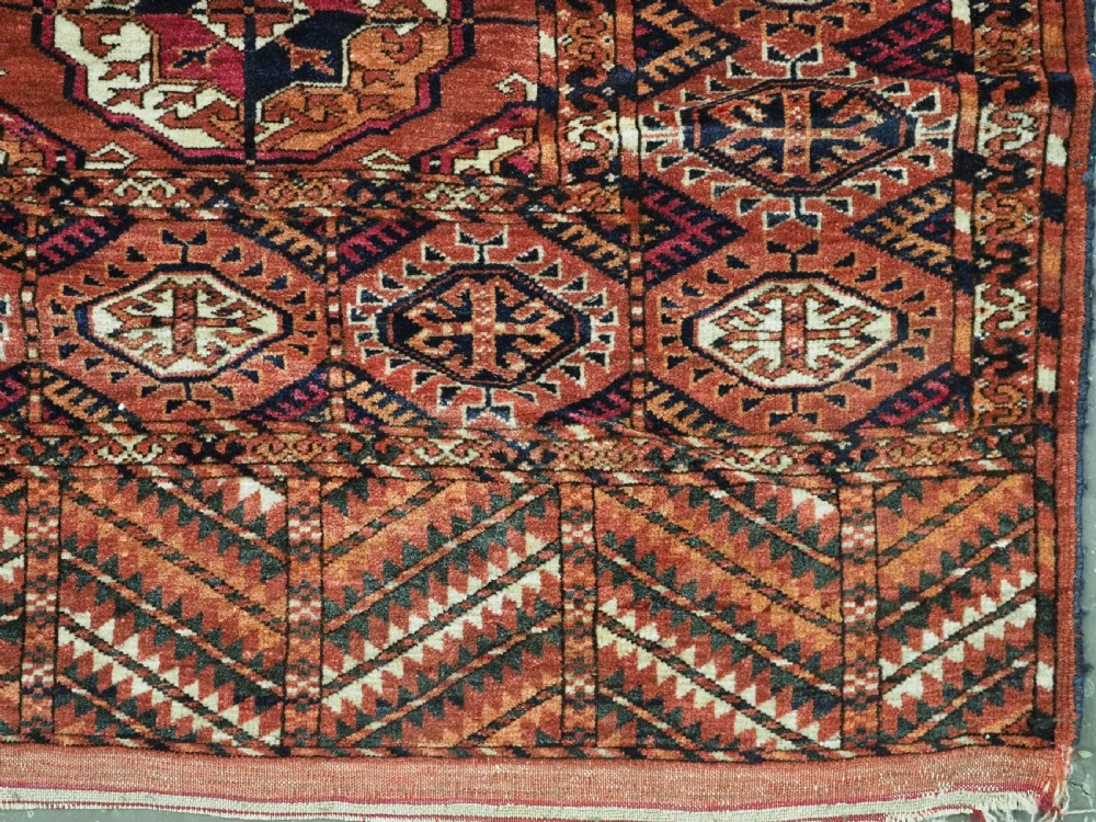 ANTIQUE TEKKE TURKMEN MAIN CARPET, SUPERB COLOUR & WOOL, CIRCA 1880. View XIII