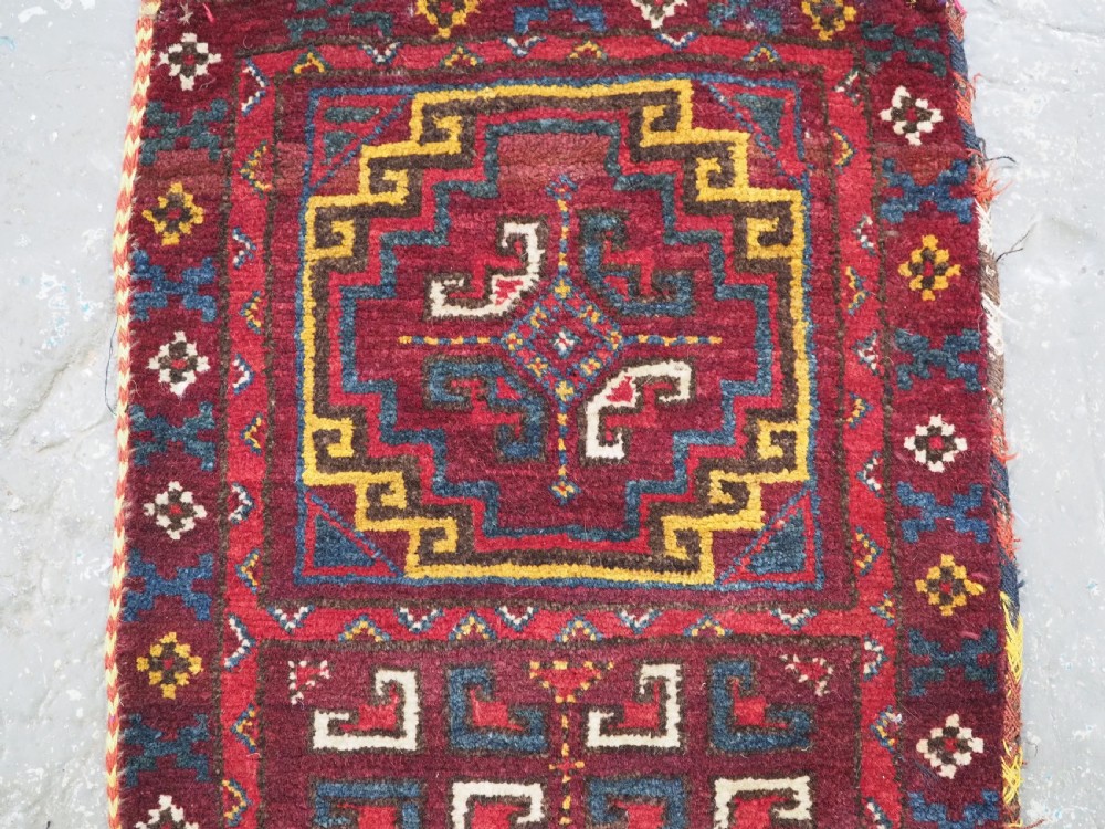 ANTIQUE UZBEK 'NAPRAMACH' STORAGE BAG FACE, OUTSTANDING ORIGINAL CONDITION, CIRCA 1900. View III
