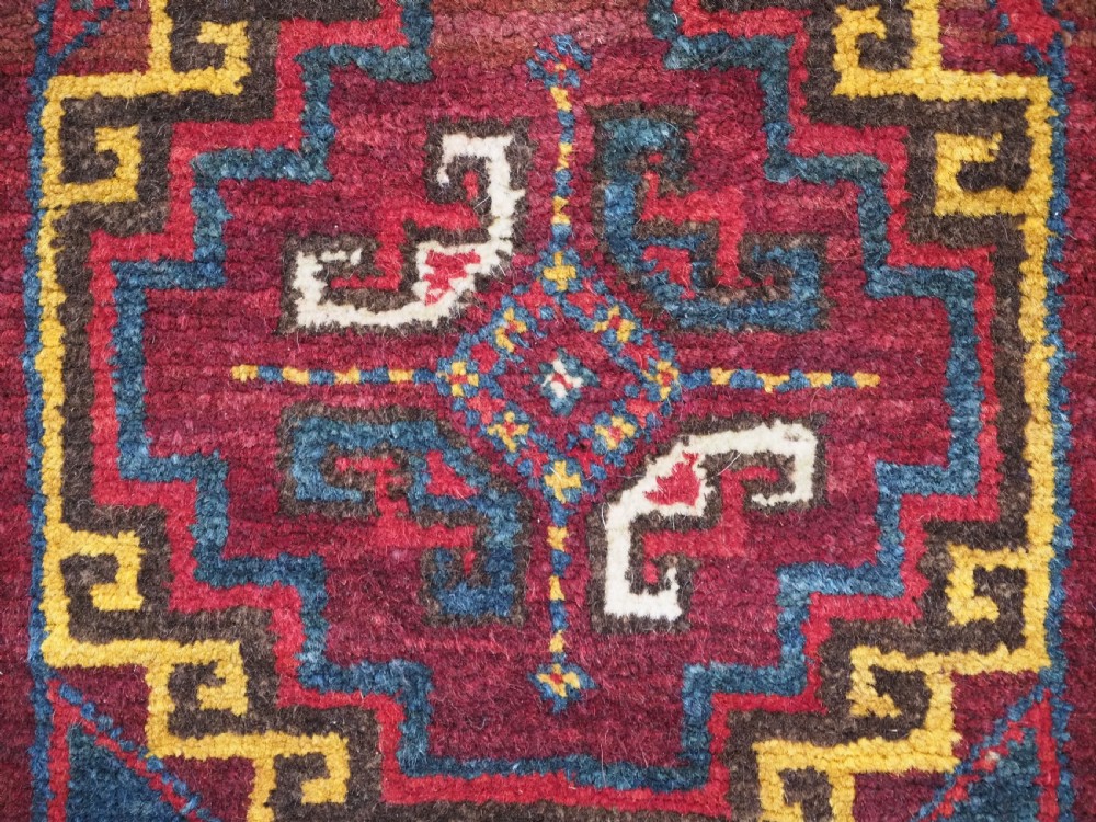 ANTIQUE UZBEK 'NAPRAMACH' STORAGE BAG FACE, OUTSTANDING ORIGINAL CONDITION, CIRCA 1900. View VII