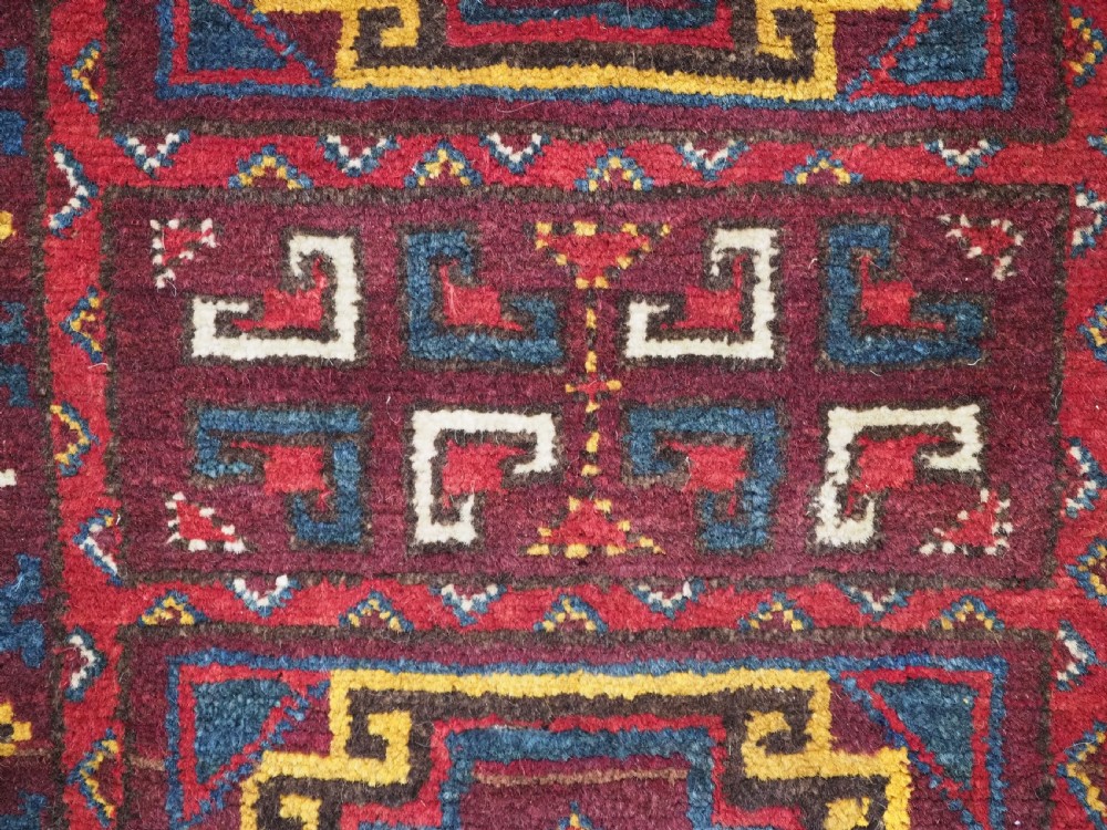 ANTIQUE UZBEK 'NAPRAMACH' STORAGE BAG FACE, OUTSTANDING ORIGINAL CONDITION, CIRCA 1900. View VIII