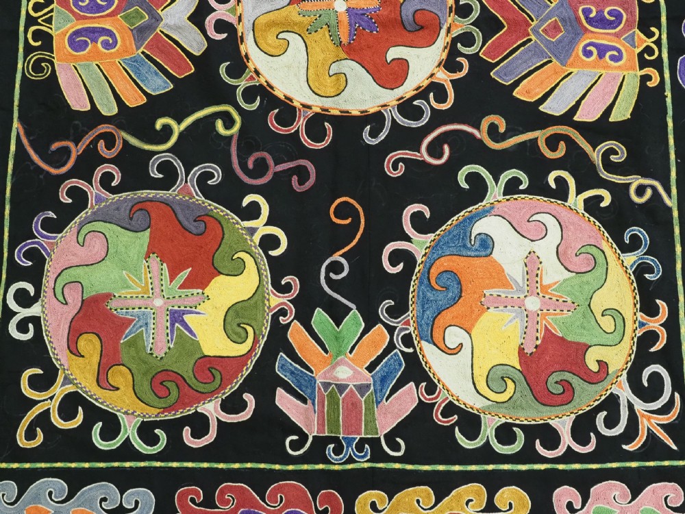 ANTIQUE UZBEK LAKAI 'DASTERKHAN' EATING CLOTH, CIRCA 1900/20. View X