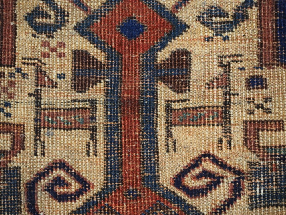 ANTIQUE AFSHAR NERIZ RUG WITH SHIELD DESIGN OF EARLY DATE, 2ND HALF 19TH CENTURY. View XII