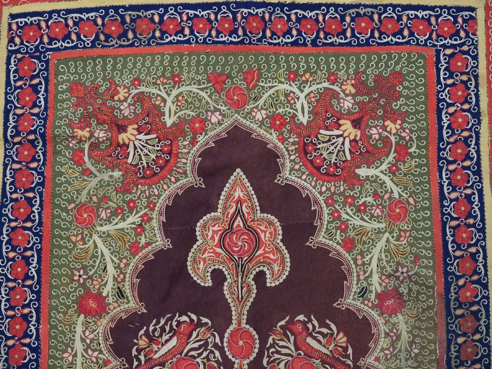 ANTIQUE PERSIAN RASHT EMBROIDERY, SILK & FELT APPLIQUE WORK, CIRCA 1880. View IX