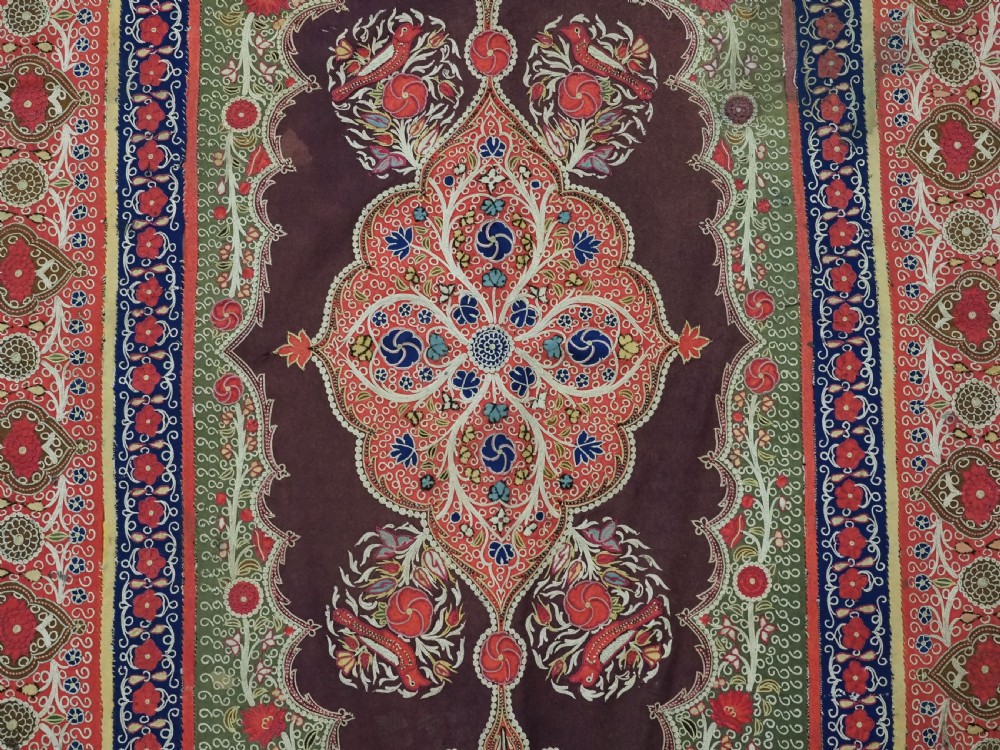 ANTIQUE PERSIAN RASHT EMBROIDERY, SILK & FELT APPLIQUE WORK, CIRCA 1880. View X