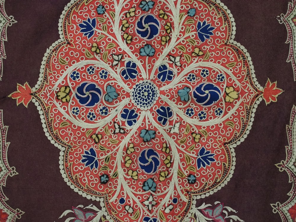 ANTIQUE PERSIAN RASHT EMBROIDERY, SILK & FELT APPLIQUE WORK, CIRCA 1880. View XI