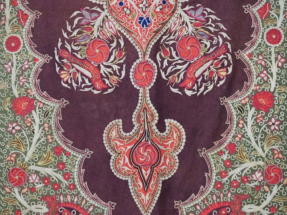 ANTIQUE PERSIAN RASHT EMBROIDERY, SILK & FELT APPLIQUE WORK, CIRCA 1880. View XIII