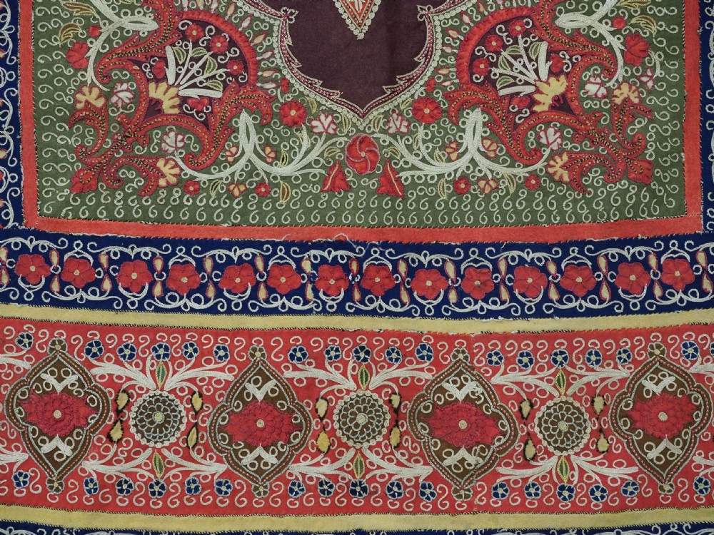 ANTIQUE PERSIAN RASHT EMBROIDERY, SILK & FELT APPLIQUE WORK, CIRCA 1880. View XV