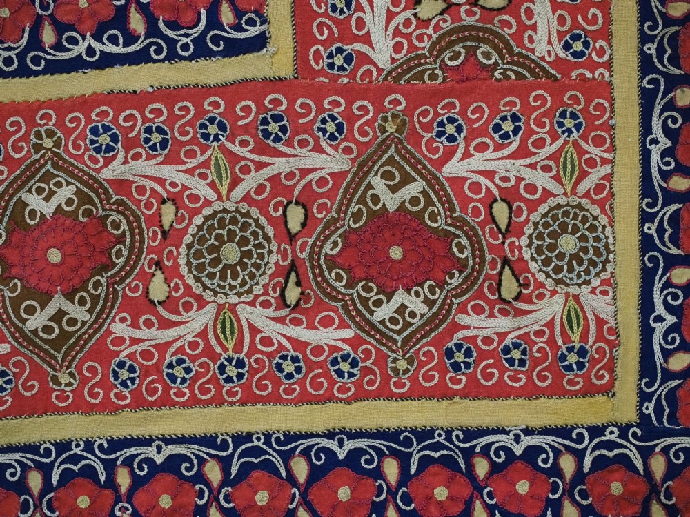 ANTIQUE PERSIAN RASHT EMBROIDERY, SILK & FELT APPLIQUE WORK, CIRCA 1880. View XVI