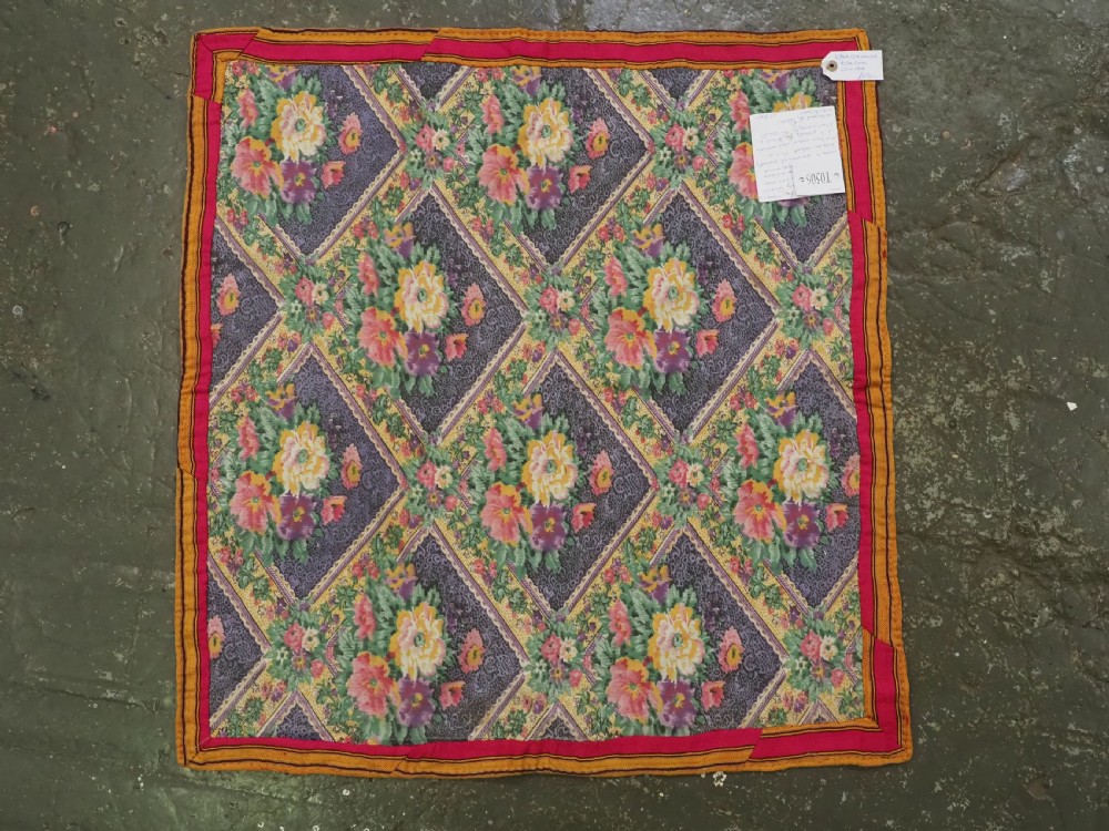 ANTIQUE UZBEK CEREMONIAL TABLE COVER, SILK TWIST ON BLUE VELVET, LATE 19TH CENTURY. View IX