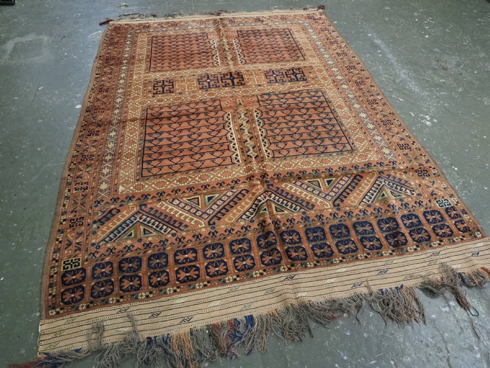 ANTIQUE AFGHAN OR RUSSIAN ERSARI TURKMEN ENSI DOOR HANGING, CIRCA 1920. View II