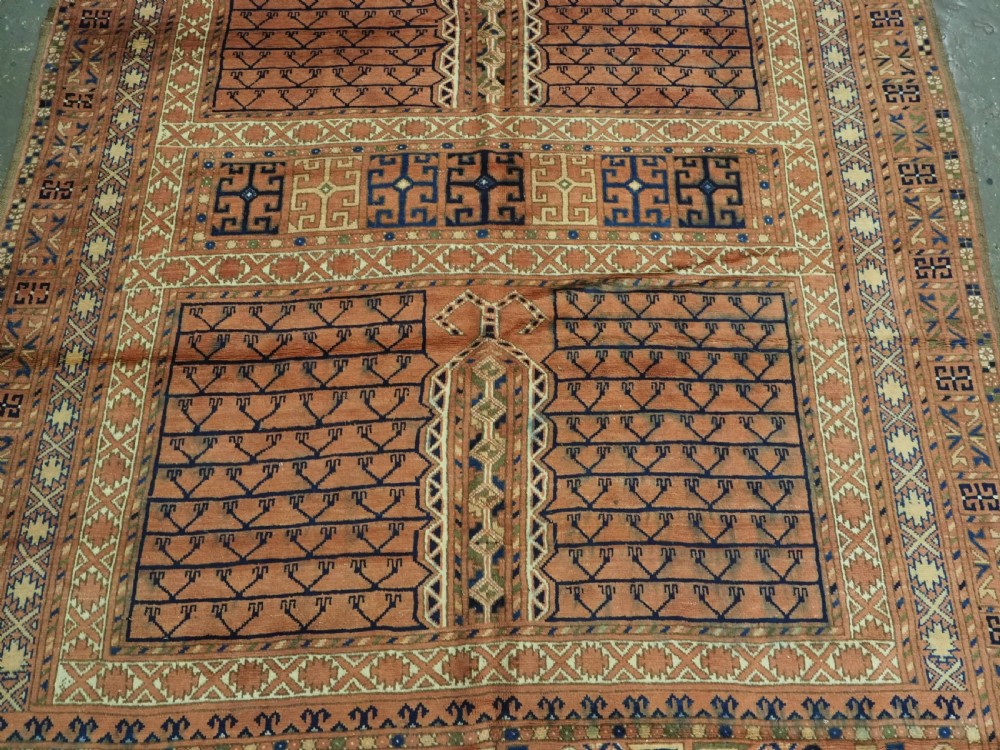 ANTIQUE AFGHAN OR RUSSIAN ERSARI TURKMEN ENSI DOOR HANGING, CIRCA 1920. View VI