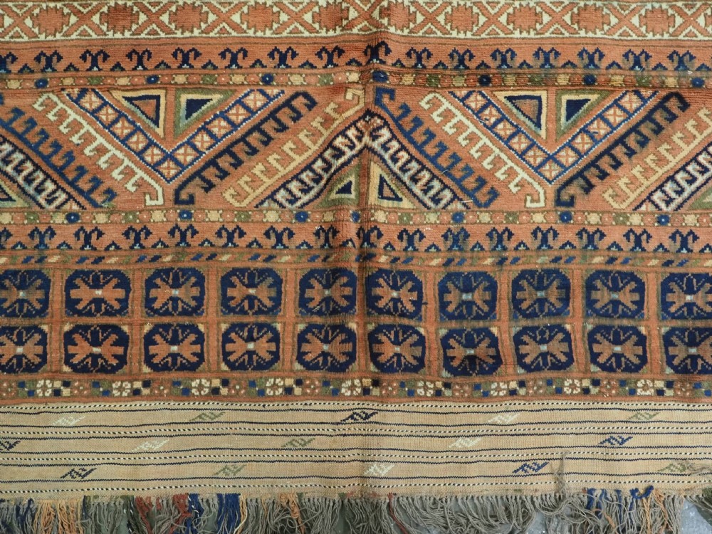 ANTIQUE AFGHAN OR RUSSIAN ERSARI TURKMEN ENSI DOOR HANGING, CIRCA 1920. View XI