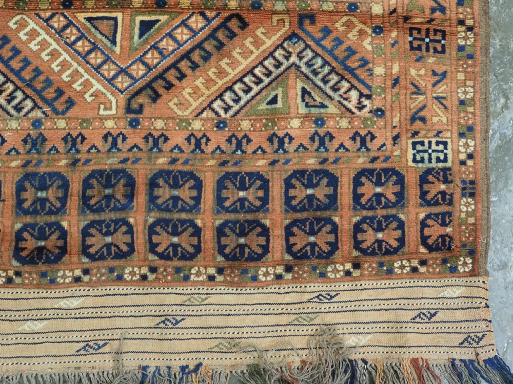 ANTIQUE AFGHAN OR RUSSIAN ERSARI TURKMEN ENSI DOOR HANGING, CIRCA 1920. View XII