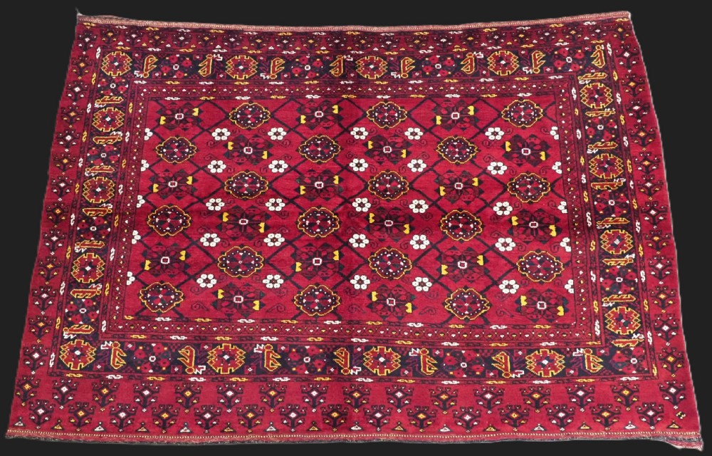ANTIQUE BESHIR TURKMEN CHUVAL FACE WITH 'MINA KHANI' DESIGN, (1 OF A PAIR), VERY LARGE SIZE, CIRCA 1900/20.