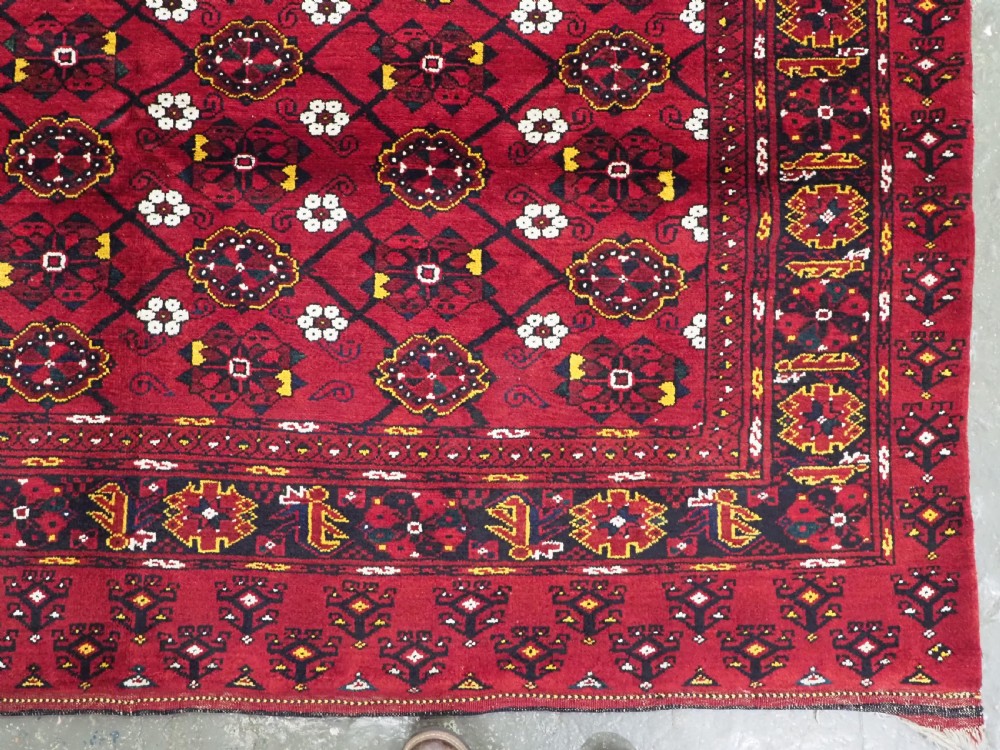ANTIQUE BESHIR TURKMEN CHUVAL FACE WITH 'MINA KHANI' DESIGN, (1 OF A PAIR), VERY LARGE SIZE, CIRCA 1900/20. View X