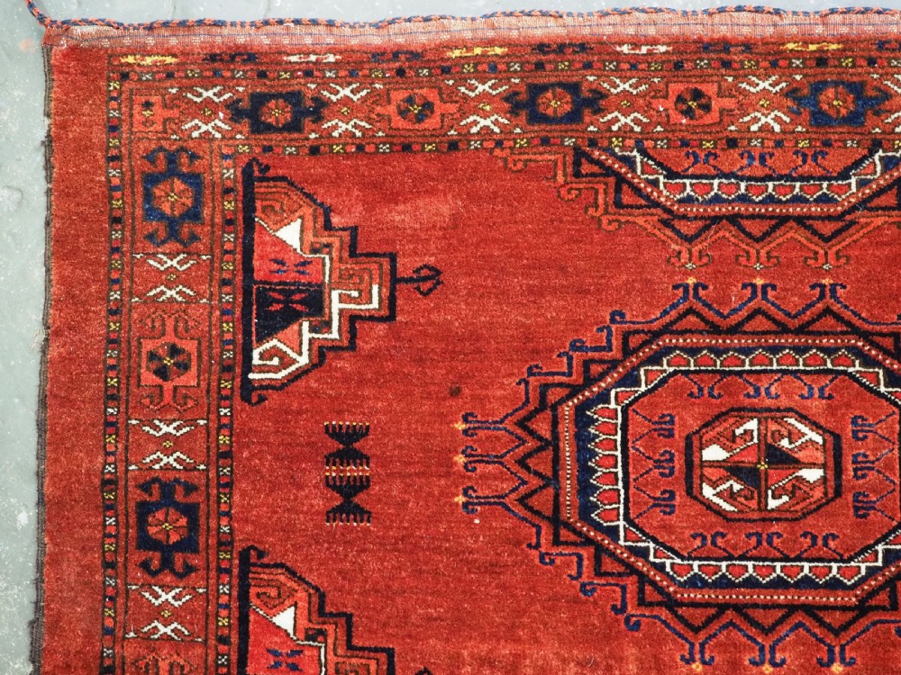 ANTIQUE ERSARI TURKMEN CHUVAL FACE OF UNUSUAL DESIGN & LARGE SIZE, LATE 19TH CENTURY. View IV