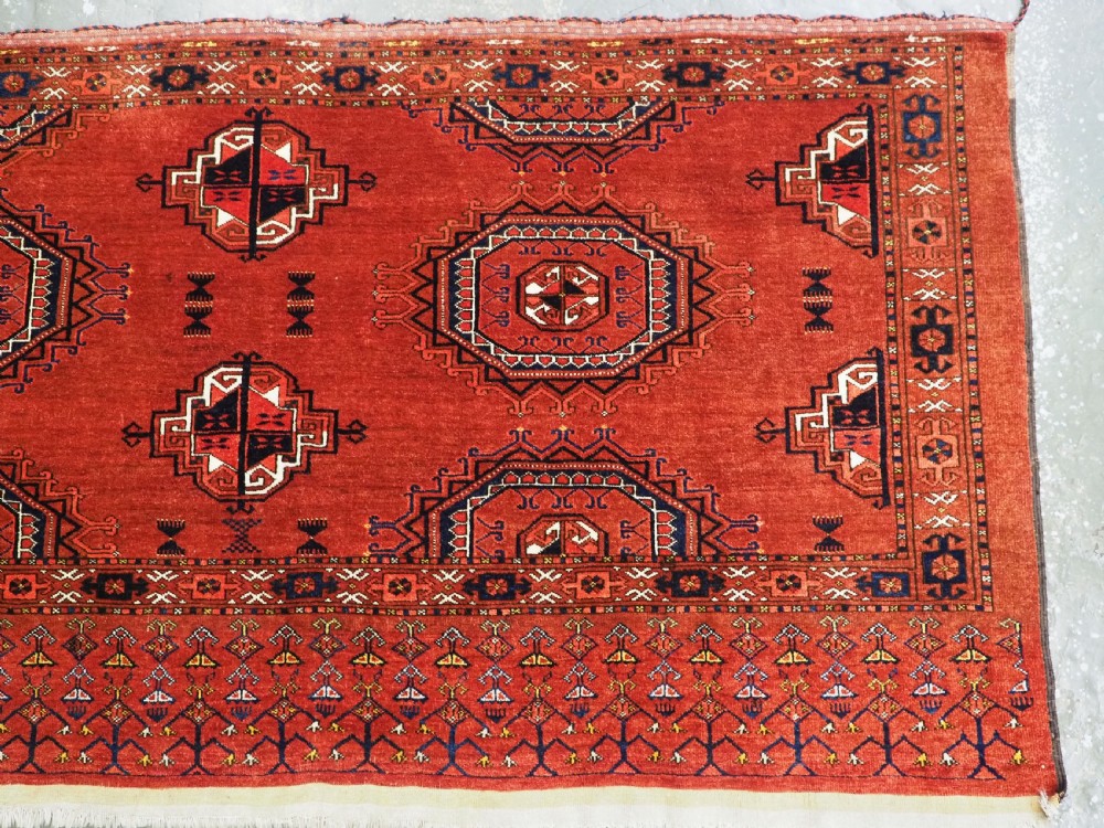 ANTIQUE ERSARI TURKMEN CHUVAL FACE OF UNUSUAL DESIGN & LARGE SIZE, LATE 19TH CENTURY. View V