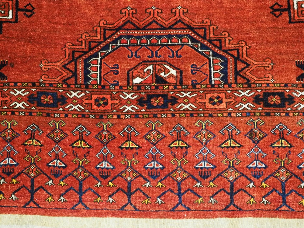 ANTIQUE ERSARI TURKMEN CHUVAL FACE OF UNUSUAL DESIGN & LARGE SIZE, LATE 19TH CENTURY. View VIII