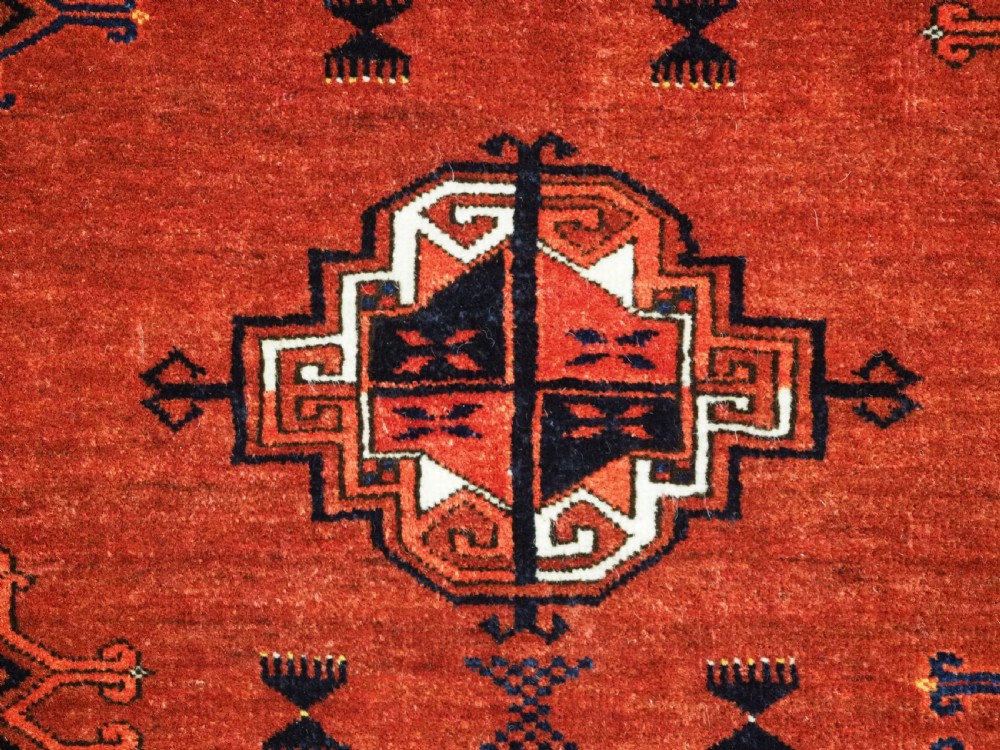 ANTIQUE ERSARI TURKMEN CHUVAL FACE OF UNUSUAL DESIGN & LARGE SIZE, LATE 19TH CENTURY. View X