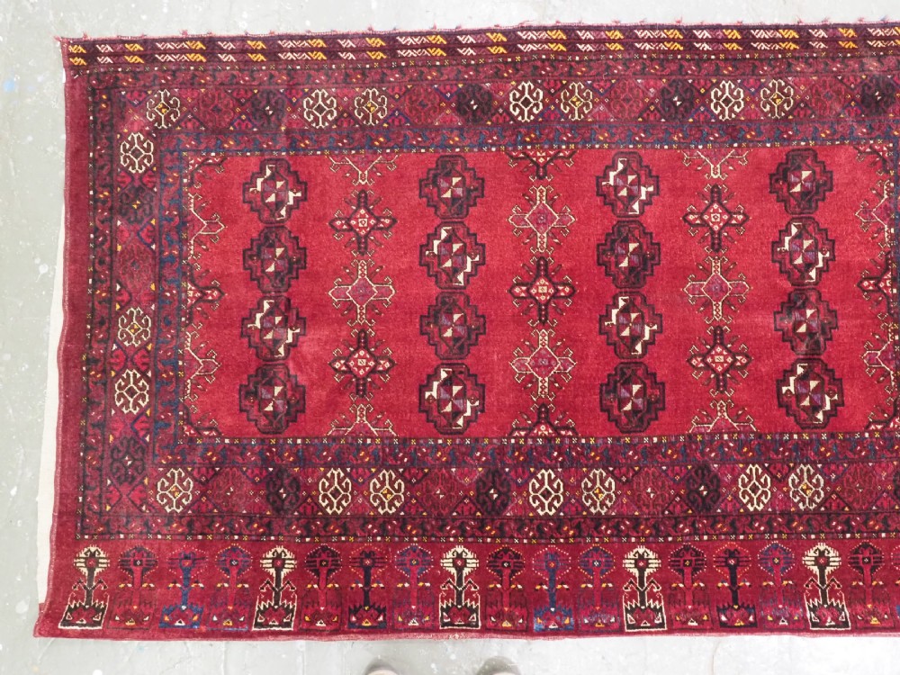 ANTIQUE AFGHAN ERSARI TURKMEN CHUVAL WITH SILK HIGHLIGHTS, COMPLETE WITH BACK, CIRCA 1900. View III