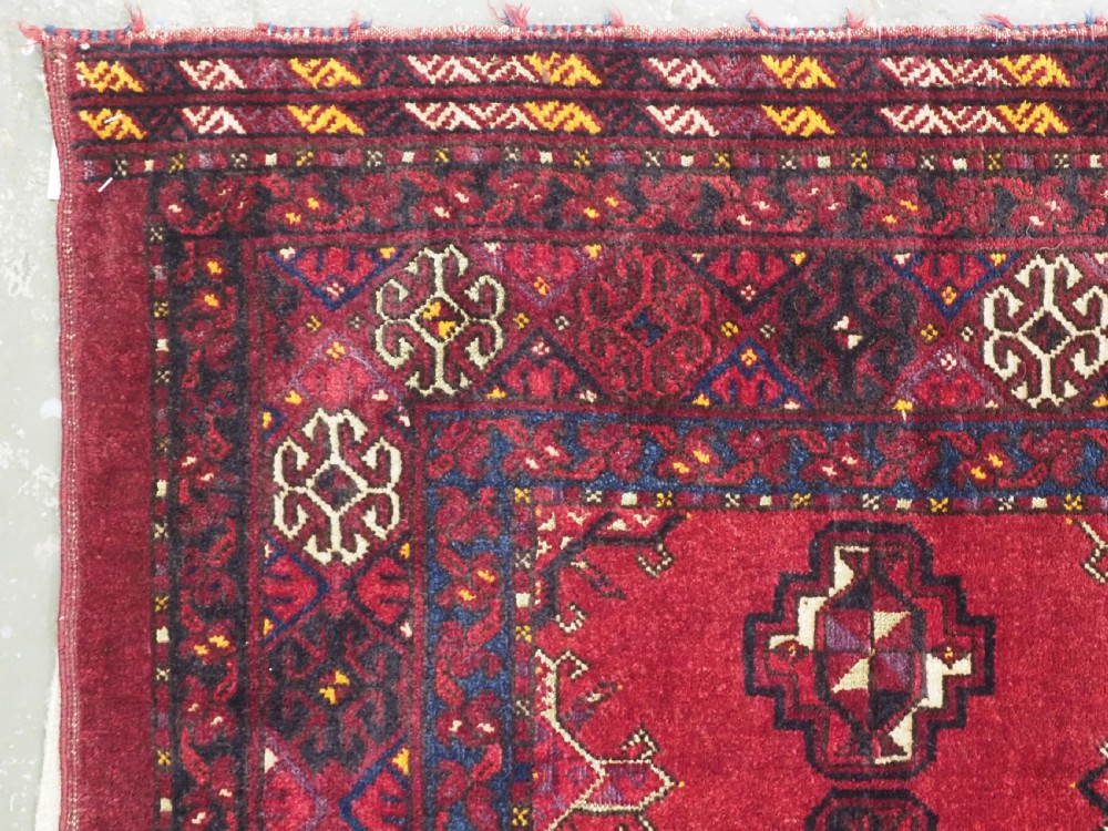 ANTIQUE AFGHAN ERSARI TURKMEN CHUVAL WITH SILK HIGHLIGHTS, COMPLETE WITH BACK, CIRCA 1900. View V