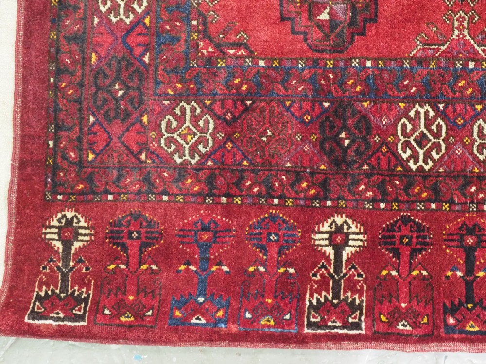 ANTIQUE AFGHAN ERSARI TURKMEN CHUVAL WITH SILK HIGHLIGHTS, COMPLETE WITH BACK, CIRCA 1900. View VI