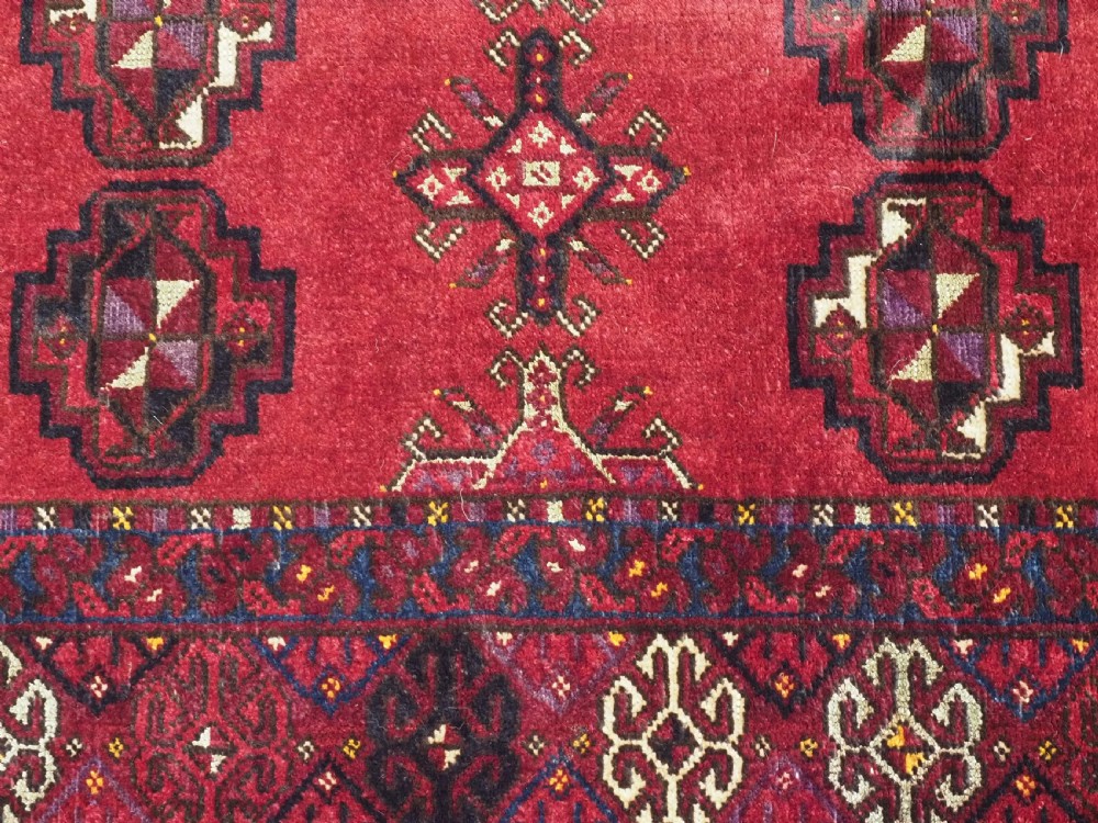 ANTIQUE AFGHAN ERSARI TURKMEN CHUVAL WITH SILK HIGHLIGHTS, COMPLETE WITH BACK, CIRCA 1900. View X