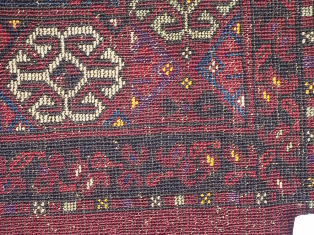 ANTIQUE AFGHAN ERSARI TURKMEN CHUVAL WITH SILK HIGHLIGHTS, COMPLETE WITH BACK, CIRCA 1900. View XII