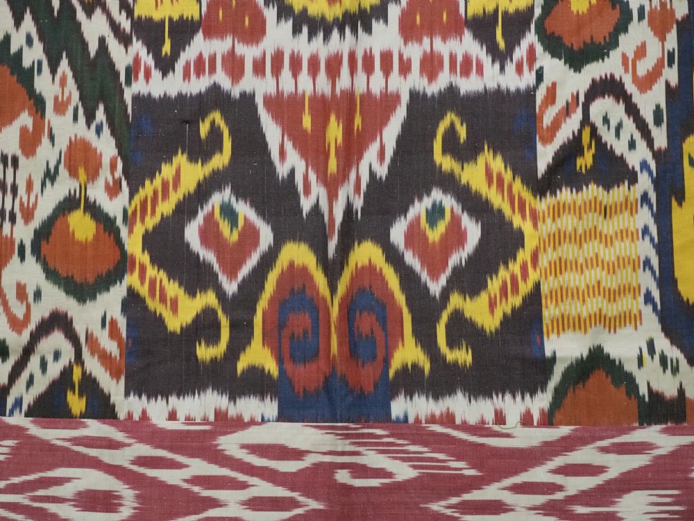 ANTIQUE UZBEK SILK IKAT PANEL, IDEAL WALL HANGING OR COVER. CIRCA 1900. View VIII