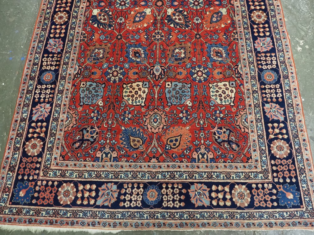 ANTIQUE TABRIZ RUG WITH SAFAVID VASE CARPET DESIGN, SUPERB COLOURS, CIRCA 1900. View IV