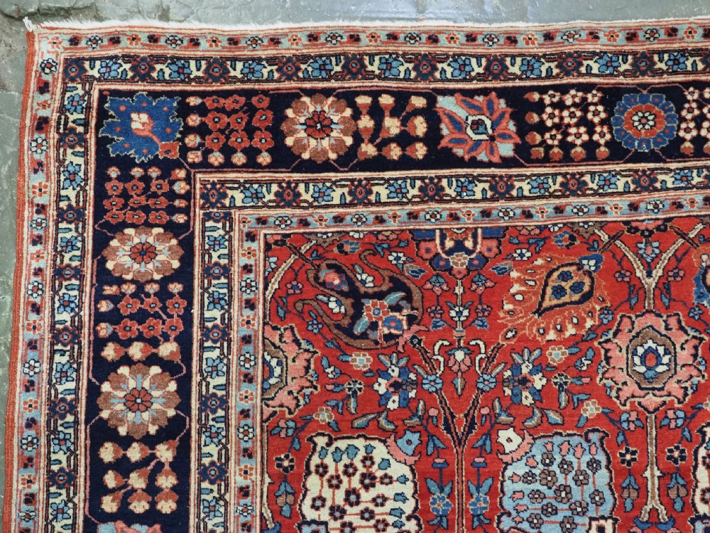 ANTIQUE TABRIZ RUG WITH SAFAVID VASE CARPET DESIGN, SUPERB COLOURS, CIRCA 1900. View V