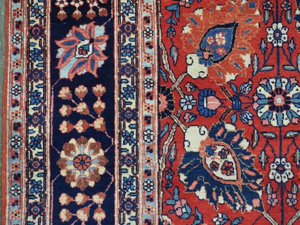ANTIQUE TABRIZ RUG WITH SAFAVID VASE CARPET DESIGN, SUPERB COLOURS, CIRCA 1900. View VII