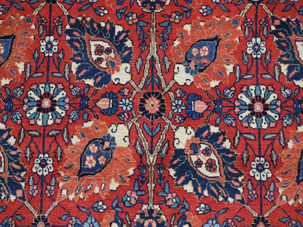 ANTIQUE TABRIZ RUG WITH SAFAVID VASE CARPET DESIGN, SUPERB COLOURS, CIRCA 1900. View X