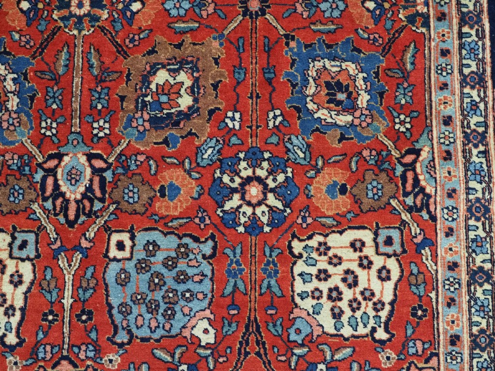 ANTIQUE TABRIZ RUG WITH SAFAVID VASE CARPET DESIGN, SUPERB COLOURS, CIRCA 1900. View XII