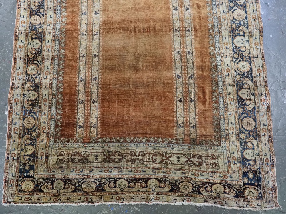 ANTIQUE PERSIAN SILK TABRIZ PRAYER RUG WITH DOUBLE COLUMN DESIGN, CIRCA 1890. View IV