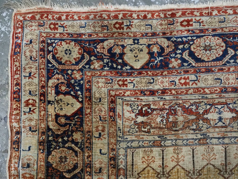 ANTIQUE PERSIAN SILK TABRIZ PRAYER RUG WITH DOUBLE COLUMN DESIGN, CIRCA 1890. View V