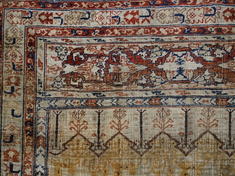 ANTIQUE PERSIAN SILK TABRIZ PRAYER RUG WITH DOUBLE COLUMN DESIGN, CIRCA 1890. View VII
