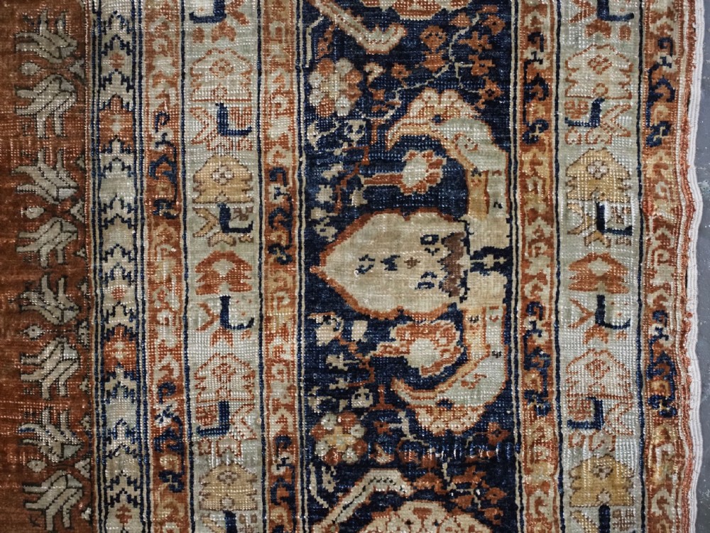 ANTIQUE PERSIAN SILK TABRIZ PRAYER RUG WITH DOUBLE COLUMN DESIGN, CIRCA 1890. View XIV
