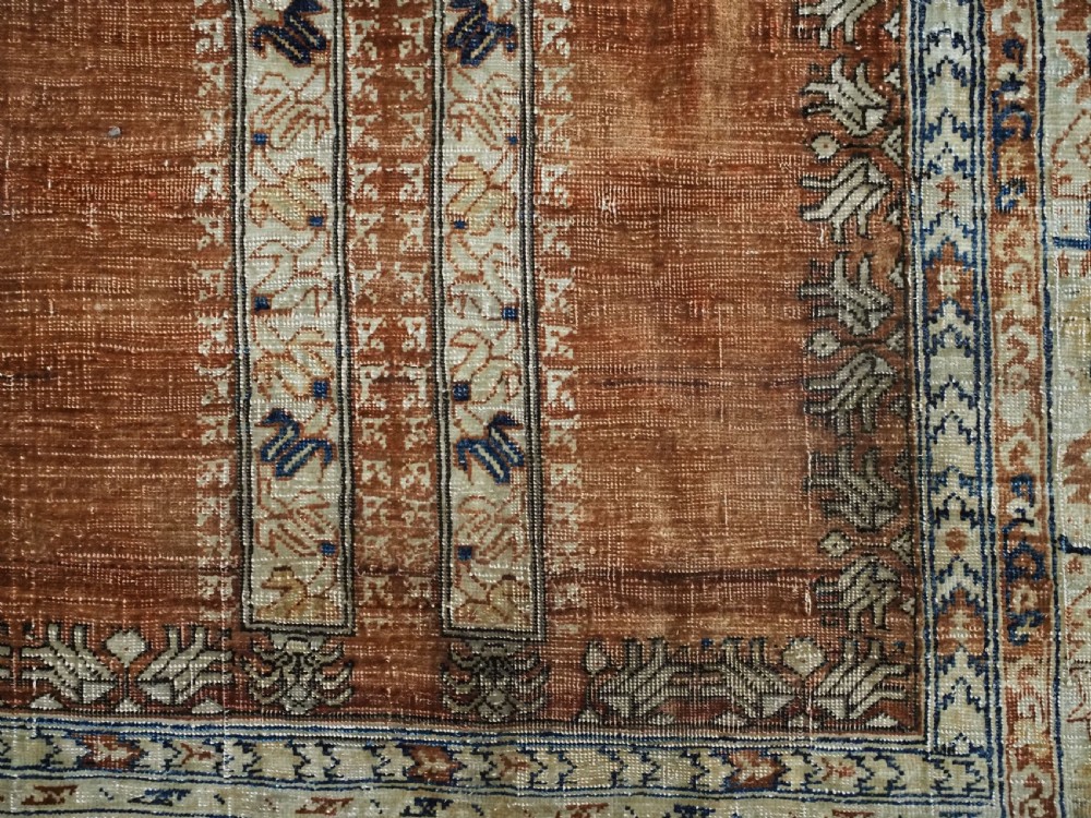 ANTIQUE PERSIAN SILK TABRIZ PRAYER RUG WITH DOUBLE COLUMN DESIGN, CIRCA 1890. View XVII
