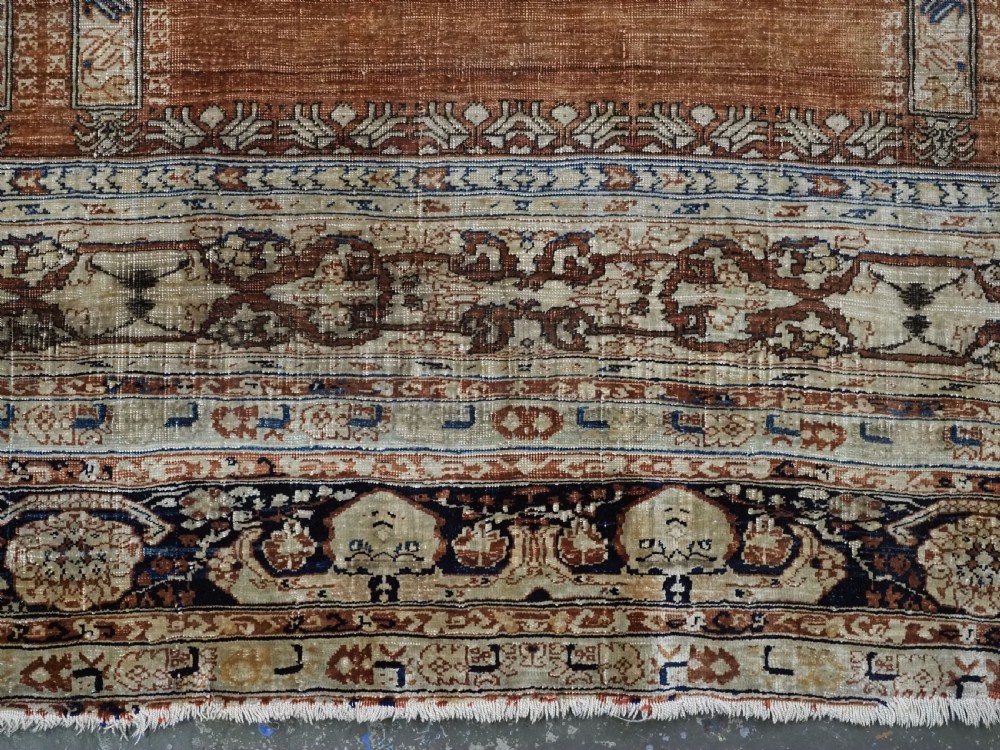 ANTIQUE PERSIAN SILK TABRIZ PRAYER RUG WITH DOUBLE COLUMN DESIGN, CIRCA 1890. View XVIII