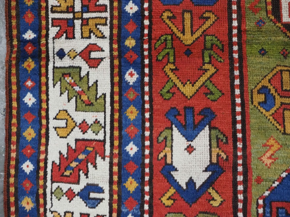 ANTIQUE CAUCASIAN KAZAK RUG WITH 'MEMLINC' GUL DESIGN, CIRCA 1880. View VII
