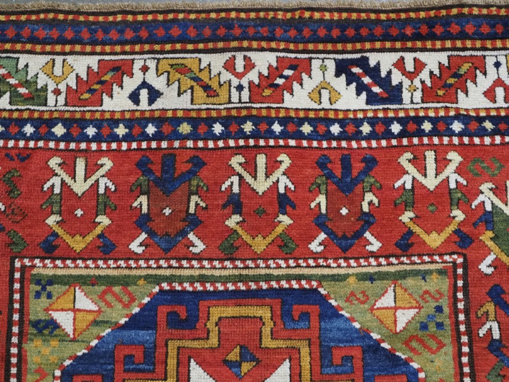 ANTIQUE CAUCASIAN KAZAK RUG WITH 'MEMLINC' GUL DESIGN, CIRCA 1880. View VIII