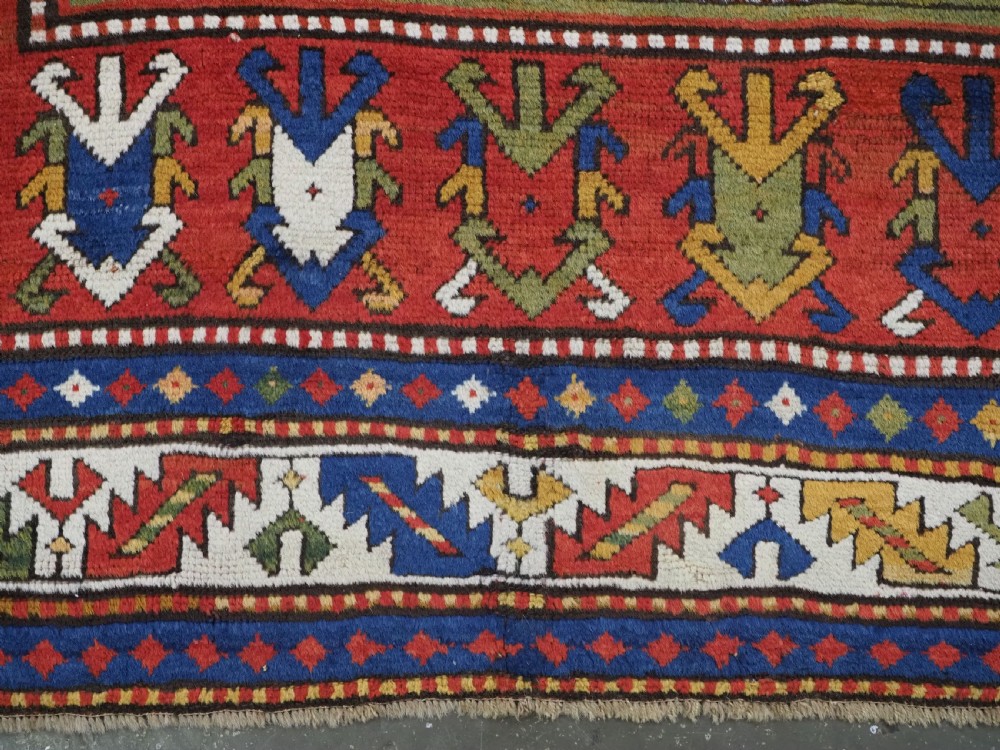 ANTIQUE CAUCASIAN KAZAK RUG WITH 'MEMLINC' GUL DESIGN, CIRCA 1880. View XII