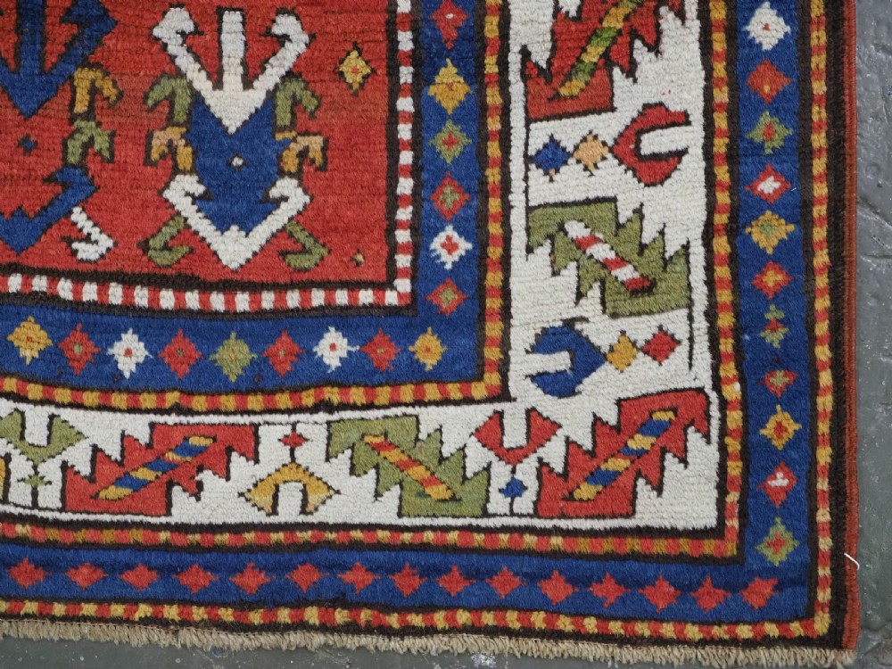ANTIQUE CAUCASIAN KAZAK RUG WITH 'MEMLINC' GUL DESIGN, CIRCA 1880. View XIV