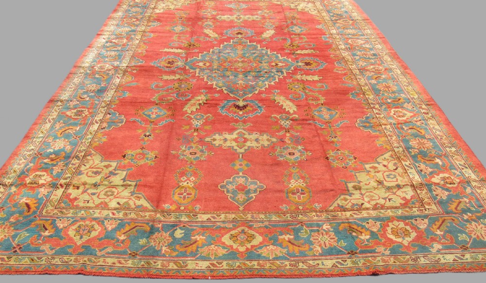 ANTIQUE TURKISH OUSHAK CARPET, LARGE SIZE AND OUTSTANDING CONDITION, CIRCA 1880. View II