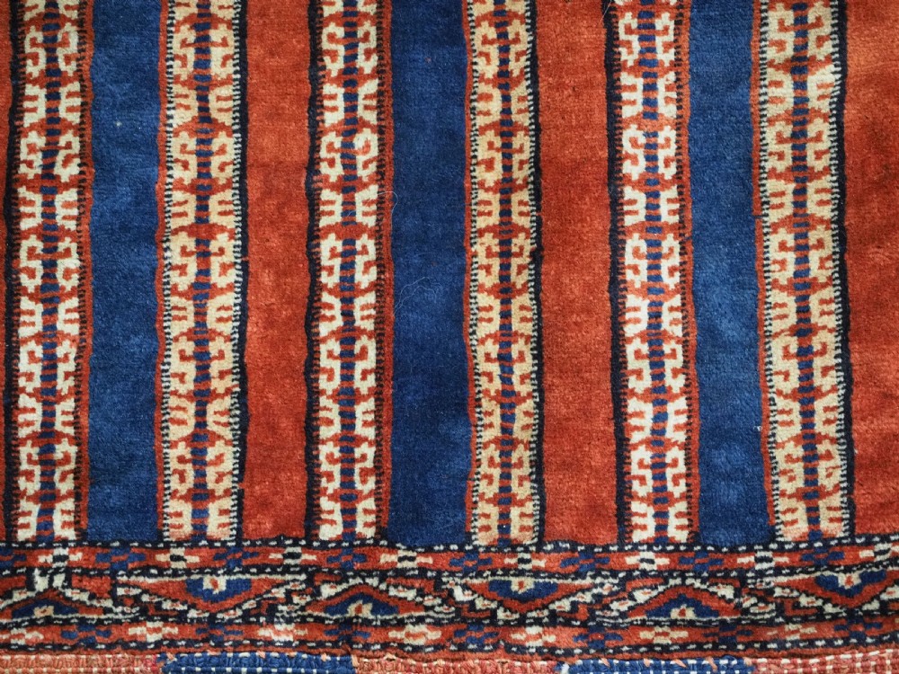 ANTIQUE YOMUT TURKMEN HORSE COVER / BLANKET & SADDLE RUG, SCARCE CEREMONIAL ITEM, CIRCA 1890. View XI